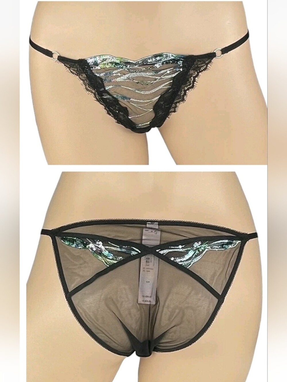 Victoria's Secret Very Sexy Siren Sequin Shimmer Embroidery String Bikini Panty